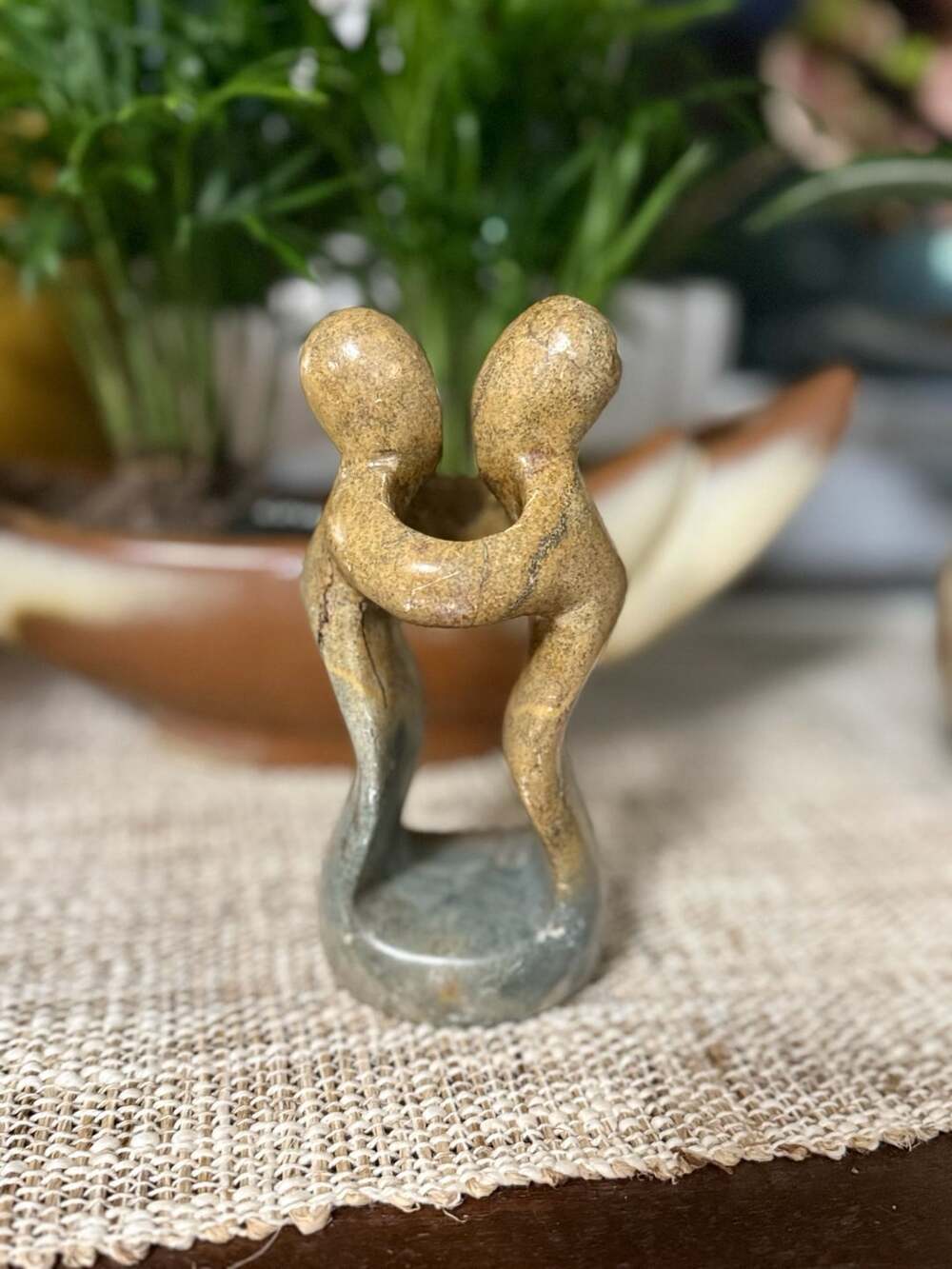 Vintage Shona Stone Carving Hand Crafted in Zimbabwe Signed H Gonzo